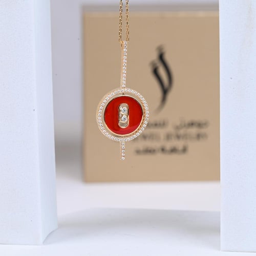 عقد ذهب مسيكا احمر (NL.145)