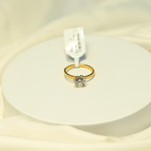 خاتم ذهب سوليتير زركون فرزاتشي