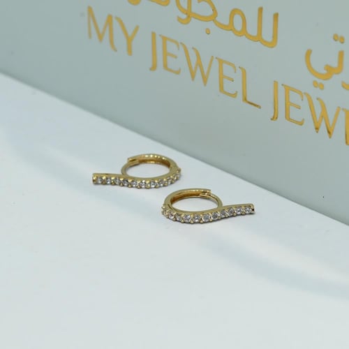 حلق ذهب كوري مميز ناعم دائري