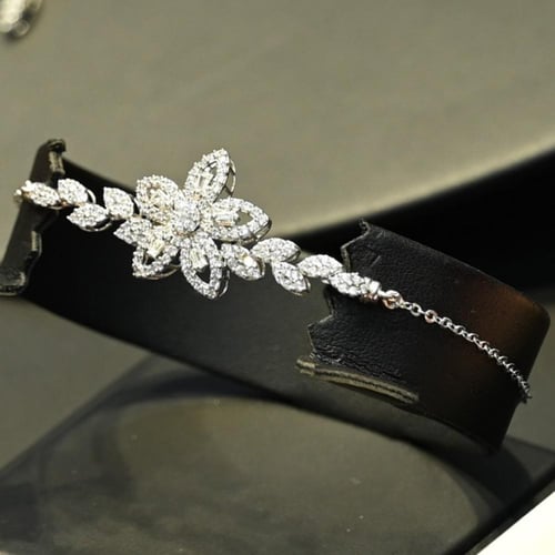 طقم شبكه ذهب ابيض لازوردي ورد