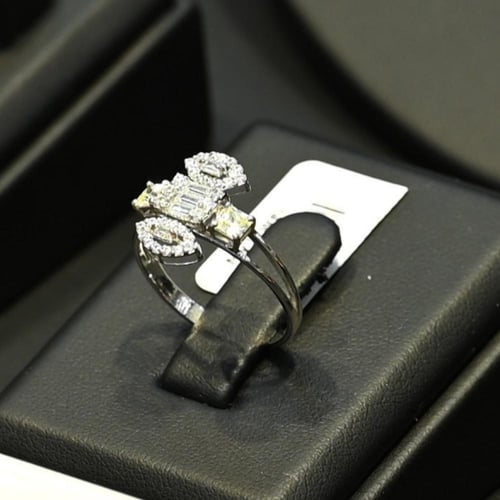 طقم ذهب ابيض دورين زركون فانسي