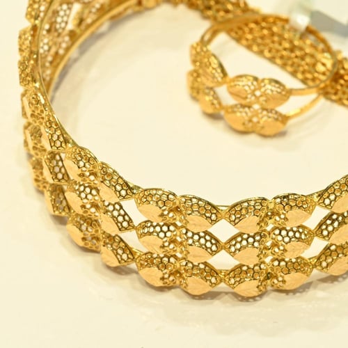 اسوارة و خاتم ذهب بحريني دبل هرات