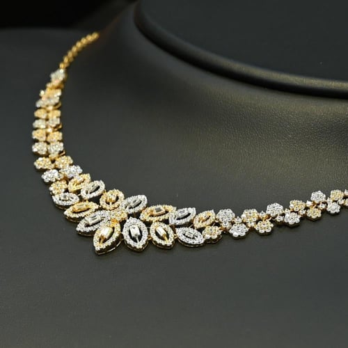 طقم ذهب ابيض واصفر نجمة زري