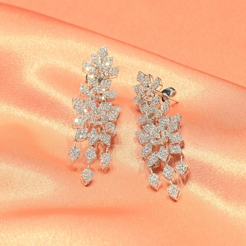 طقم ذهب شبكة ابيض طوق مرصع بالزركون