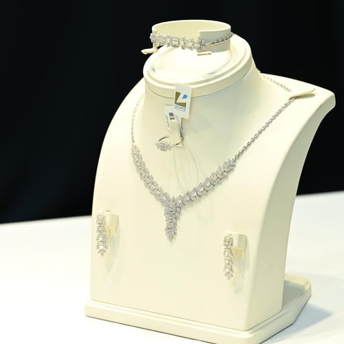 طقم شبكه ذهب ابيض لازوردي يونيون