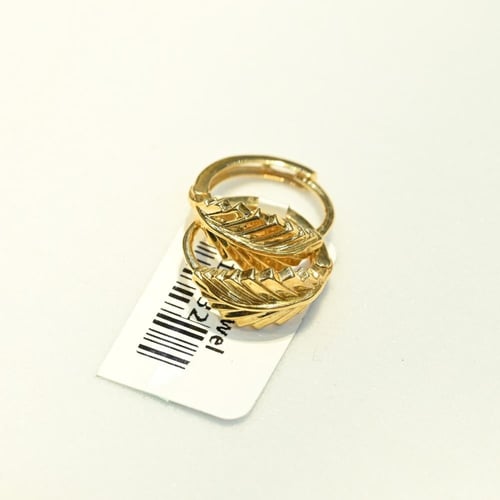 حلق ذهب اطفال دائري ورق شجر