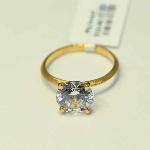 خاتم ذهب سوليتير زركون دائري