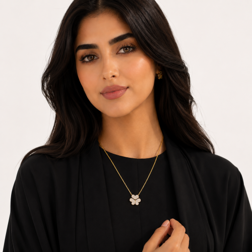 Gold Heart Clover Chain