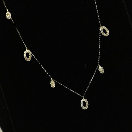 شوكر ذهب زركون بيضاوي