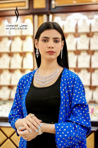 طقم ذهب ابيض دموع