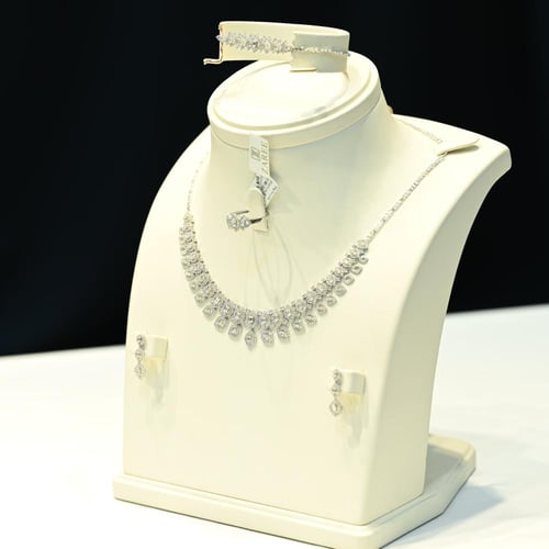 طقم ذهب ابيض زري بيتل