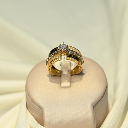 خاتم ذهب سوليتير زركون فرزاتشي