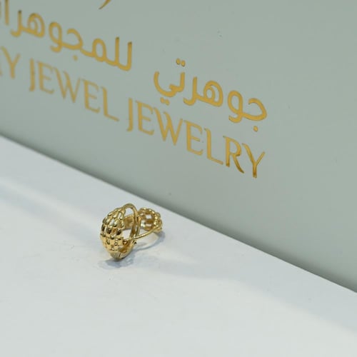 حلق ذهب كوري عنب دائري