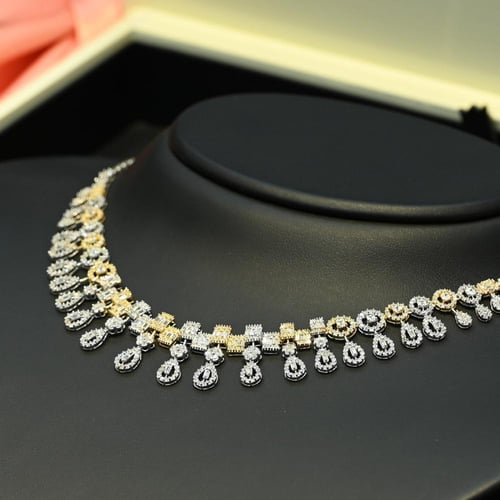 طقم ذهب ابيض واصفر لازوردي دموع