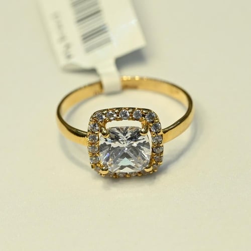 خاتم ذهب سوليتيير زركون مربع