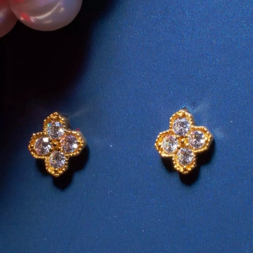 حلق ذهب ورده (ER.011)