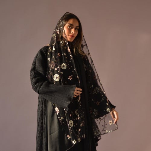 Pleated Linen Abaya
