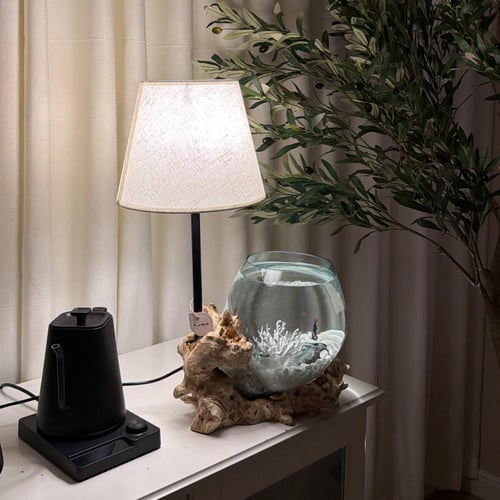 #11 ابجورة خشب طبيعي مع زجاج مُنصهر