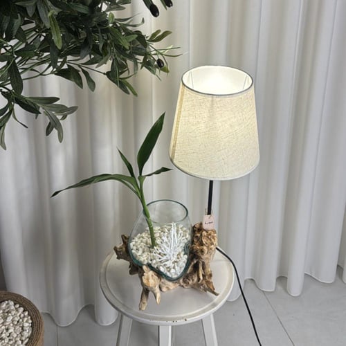 #2 ابجورة خشب طبيعي مع زجاج مُنصهر