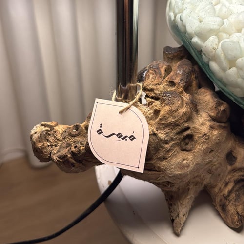 ابجورة خشب طبيعي مع زجاج مُنصهر