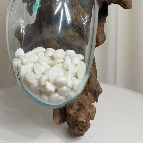 خشب طبيعي مع زجاج مُنصهر