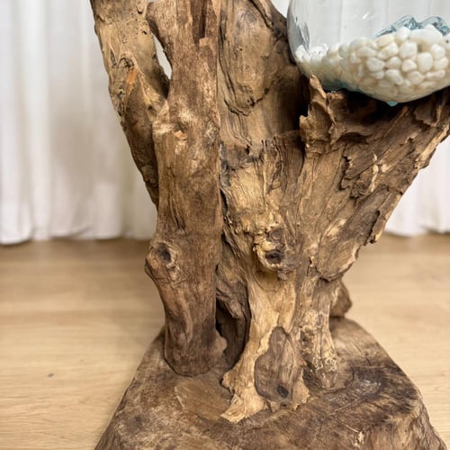 خشب طبيعي مع زجاج مُنصهر