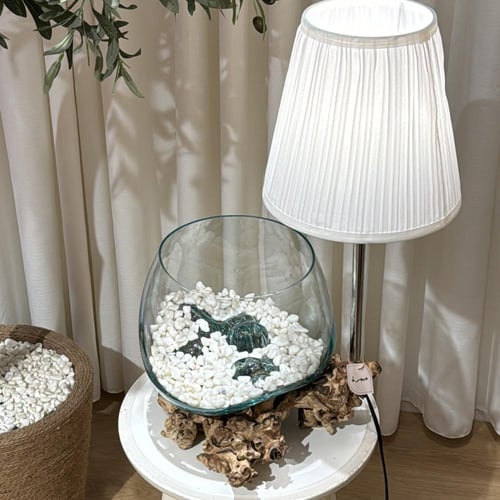 ابجورة خشب طبيعي مع زجاج مُنصهر