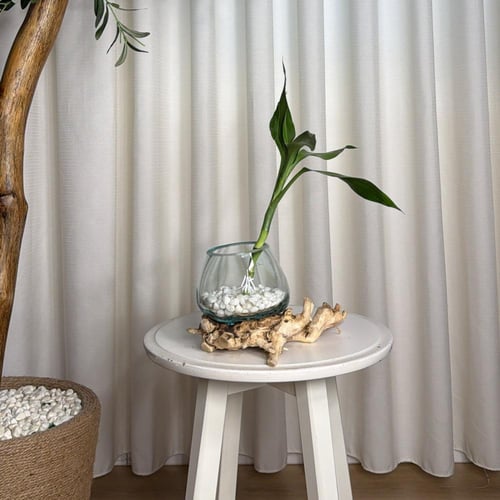 #18 خشب طبيعي مع زجاج مُنصهر