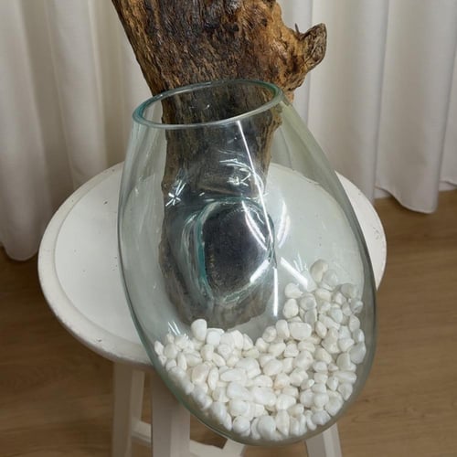 خشب طبيعي مع زجاج مُنصهر