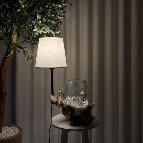 #6 ابجورة خشب طبيعي مع زجاج مُنصهر