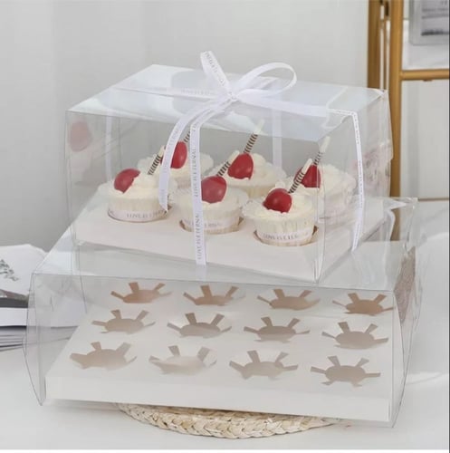 علب كب كيك مغلف (بدون شريطة)