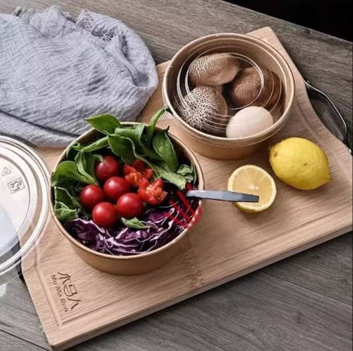 زبدية ورق بغطاء شفاف 18 انز