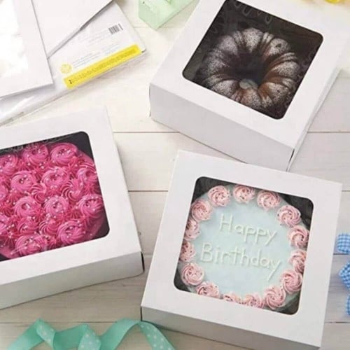 علب كيك ورق بنافذه