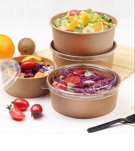 زبدية ورق بغطاء شفاف 32 انز