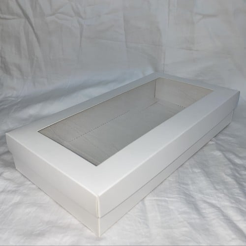 علب ورقي مستطيل بنافذه غطا منفصل