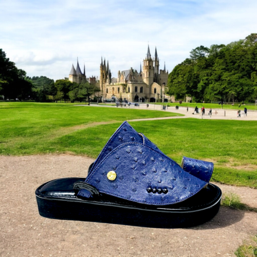 حذاء شرقي مرتفع كحلي