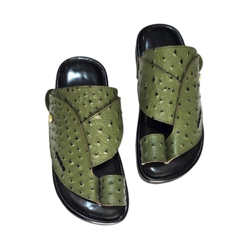 حذاء شرقي نعام زيتوني ارتفاع وسط