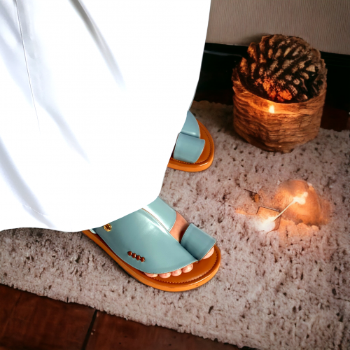 حذاء شرقي - سماوي هافان ساده- ارتفاع وسط