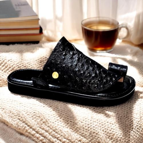 حذاء شرقي نعام اسود ارتفاع وسط