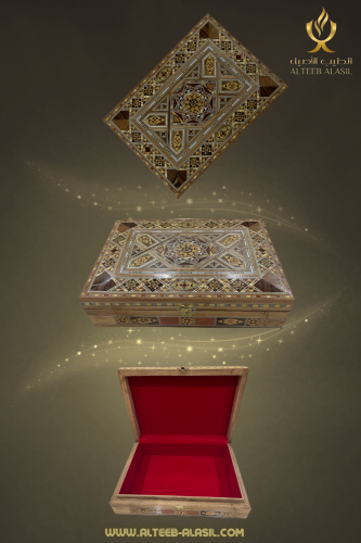 صندوق خشبي صناعة يدوية سورية حجم مستطيل متوسط