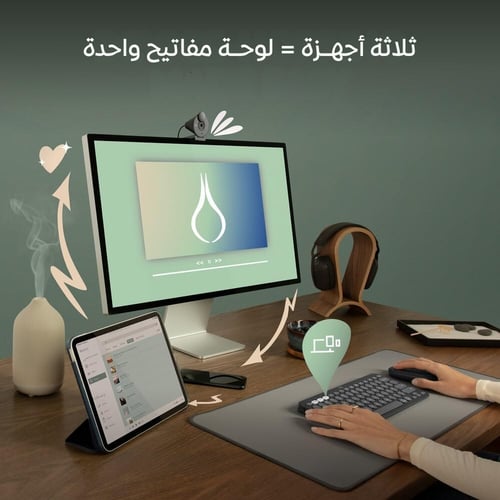 لوحة مفاتيح لوجيتك ببل 2 لاسلكية K380s لون أسود