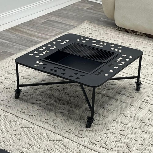 منقل حديد مربع اسود ارضي