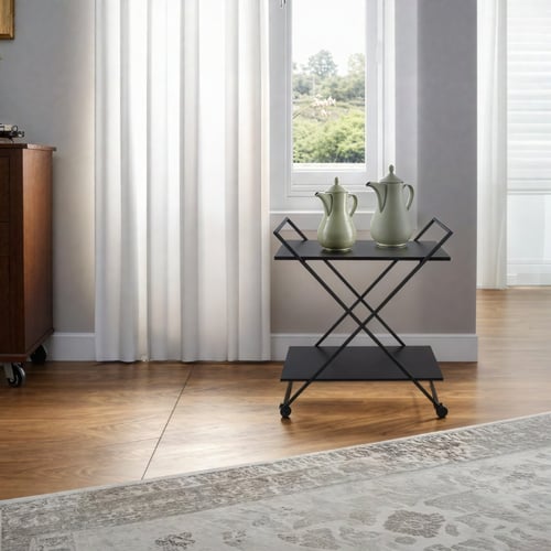 عربة ضيافة سوداء