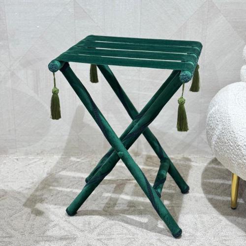 طاوله خدمه قابله للطي مخمل زيتي 59^45^45 سم