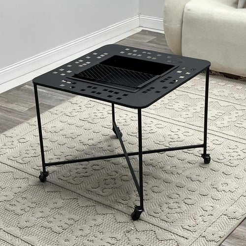 منقل حديد مربع اسود ليزر