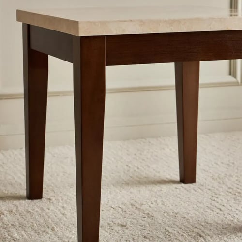 طاولة خشبية جانبية بسطح رخام