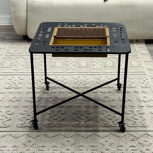 منقل حديد مربع ذهبي ليزر