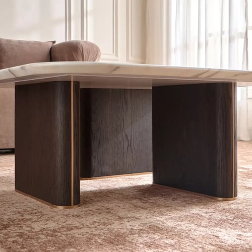 طاولة قهوة بسطح رخام