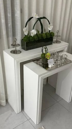 طقم مدخل كنسول ابيض ساده