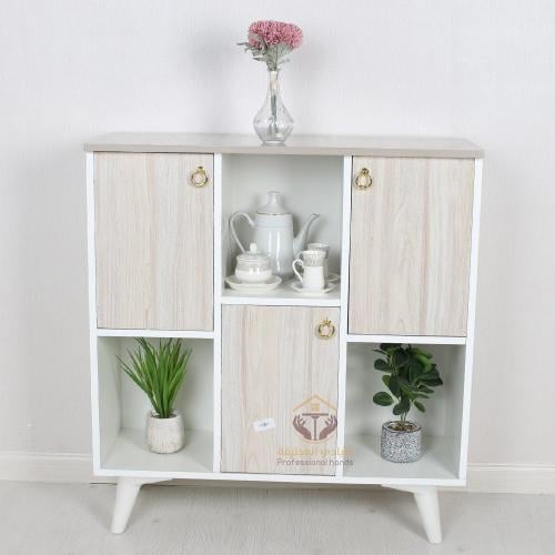 ركن كوفي خشب بتصميم أنيق 2 أبواب لون أبيض